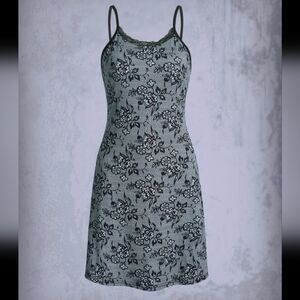 ROMWE Black Floral Lace Trim Dress